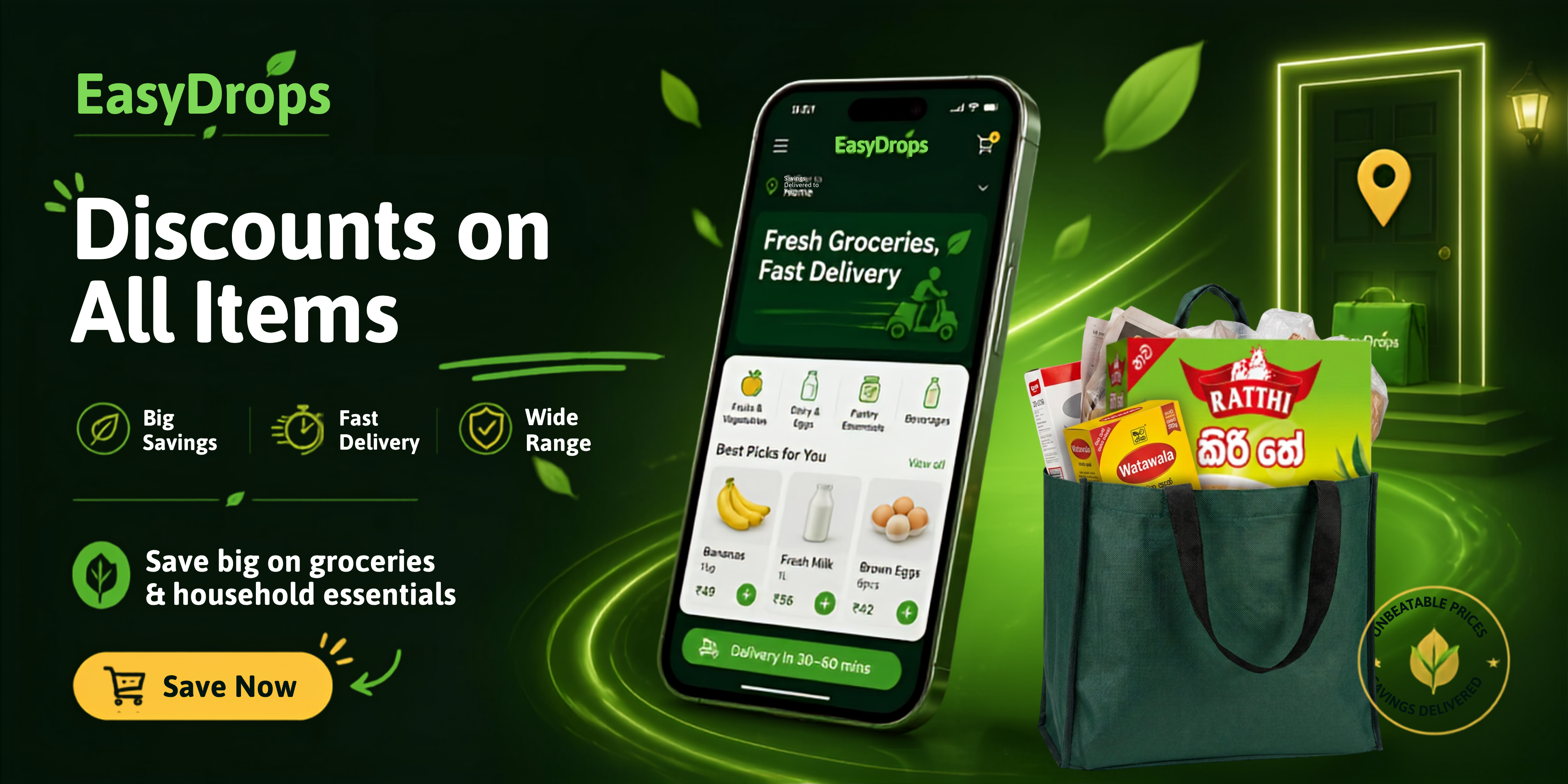 EasyDrops — Discounts on all items. Save big on groceries & household essentials.